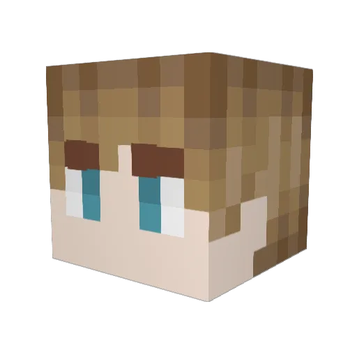 YorkiePlays Minecraft avatar head, 3D render