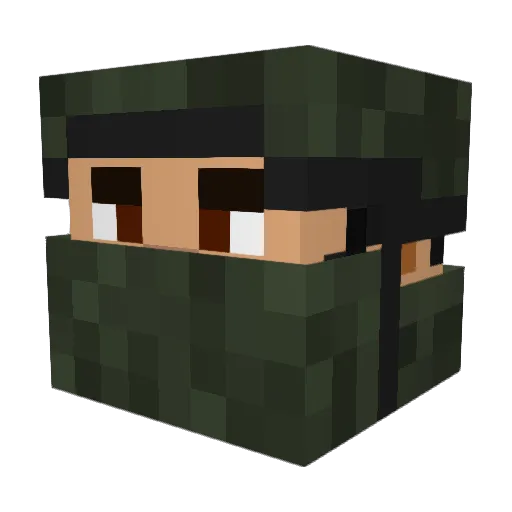 Yormask Minecraft avatar head, 3D render