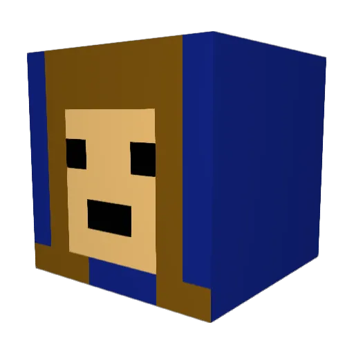 Yorwan_02 Minecraft avatar head, 3D render