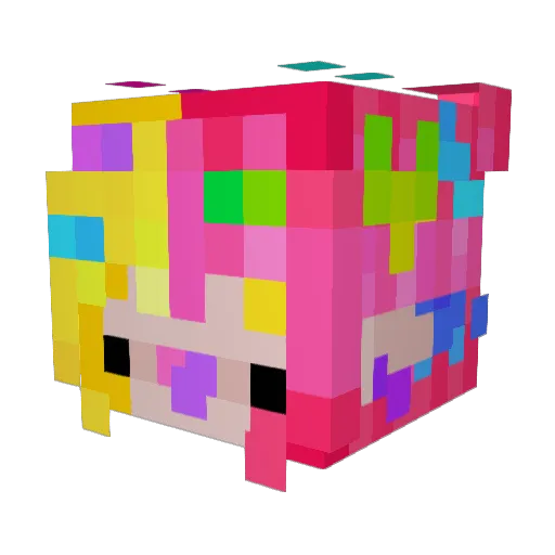 YoshiAxolotl Minecraft avatar head, 3D render