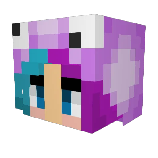 YoshiPup Minecraft avatar head, 3D render