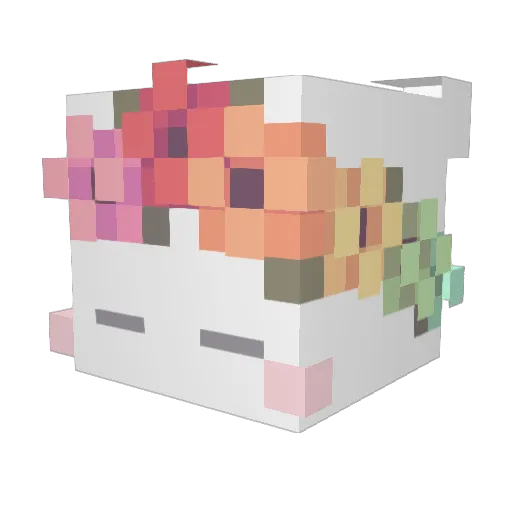 Yoshie Minecraft avatar head, 3D render