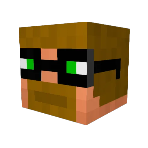Yoshifodder Minecraft avatar head, 3D render