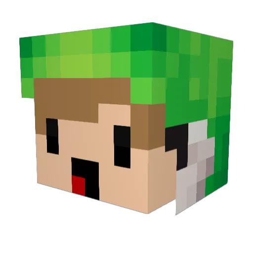 Yoshijimas Minecraft avatar head, 3D render