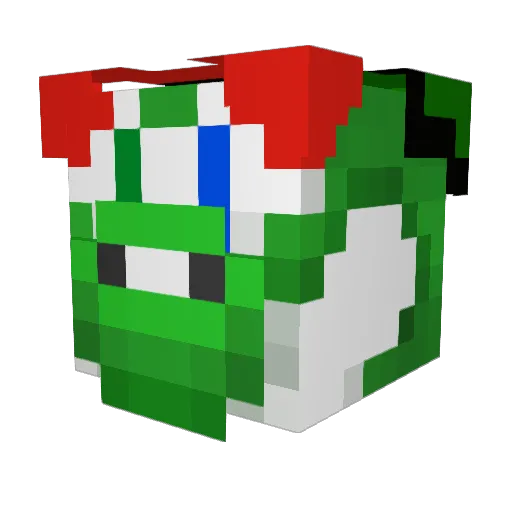 Yoshijk Minecraft avatar head, 3D render