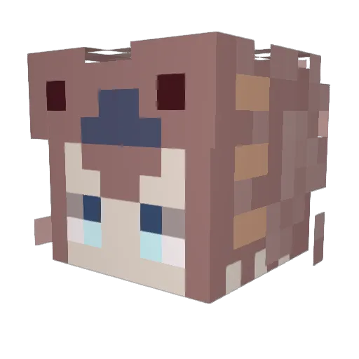 YoshikoVT Minecraft avatar head, 3D render