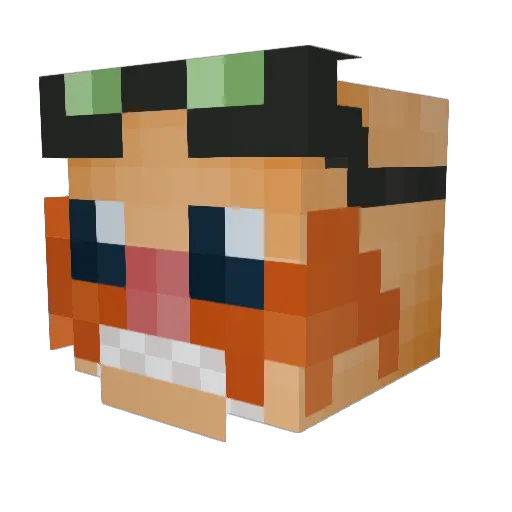 Yoshimata Minecraft avatar head, 3D render