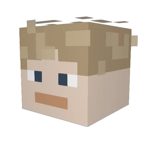 YoshisRobot Minecraft avatar head, 3D render