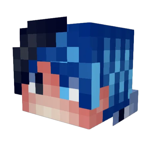 Yospa Minecraft avatar head, 3D render