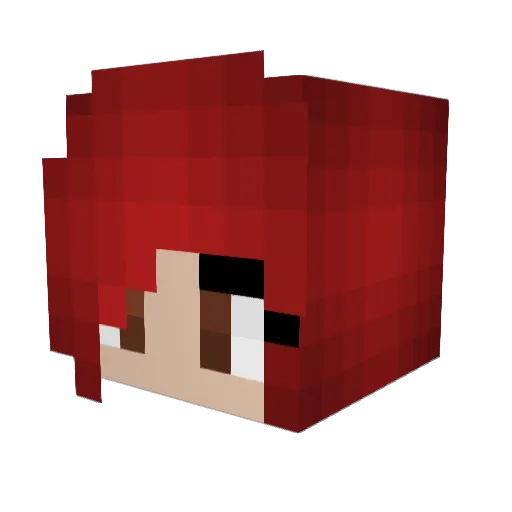 Yosshiraida Minecraft avatar head, 3D render