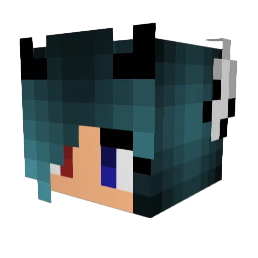 Yotari Minecraft avatar head, 3D render