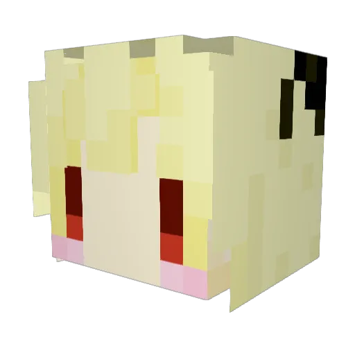 YotsubaYaya Minecraft avatar head, 3D render