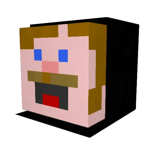 YouAreHackingBTW Minecraft avatar head, 3D render