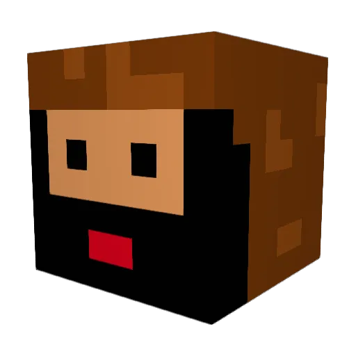 YouD19 Minecraft avatar head, 3D render