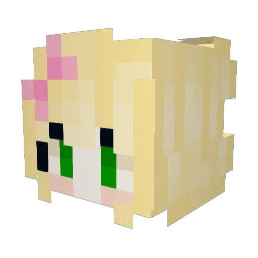 YouJiNana Minecraft avatar head, 3D render