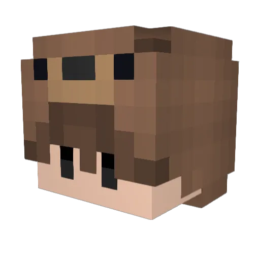 YouKx Minecraft avatar head, 3D render