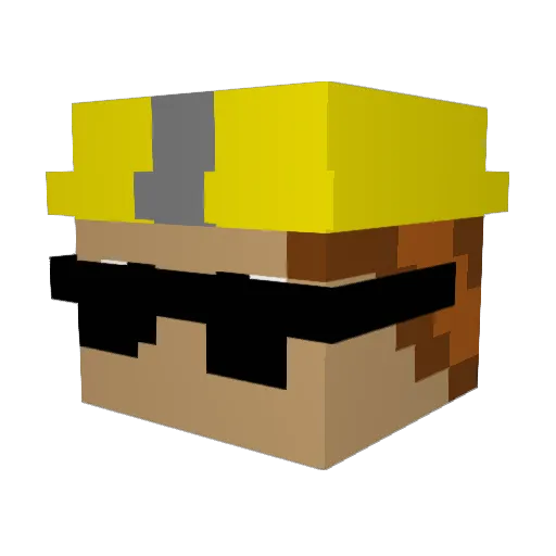 YouTubeGuide Minecraft avatar head, 3D render