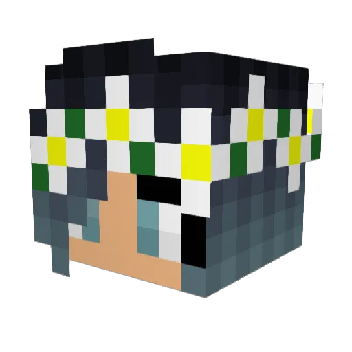 YouTube_official Minecraft avatar head, 3D render