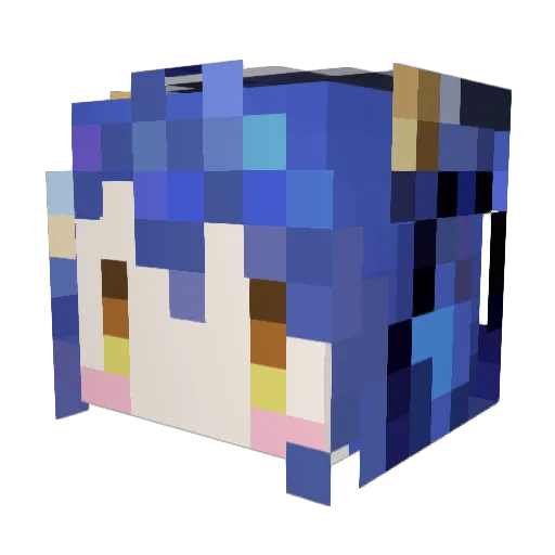 YouYZi Minecraft avatar head, 3D render