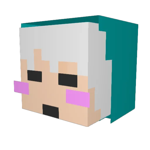 Youasik Minecraft avatar head, 3D render