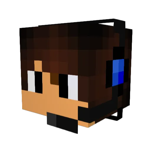 YougoYouguette Minecraft avatar head, 3D render
