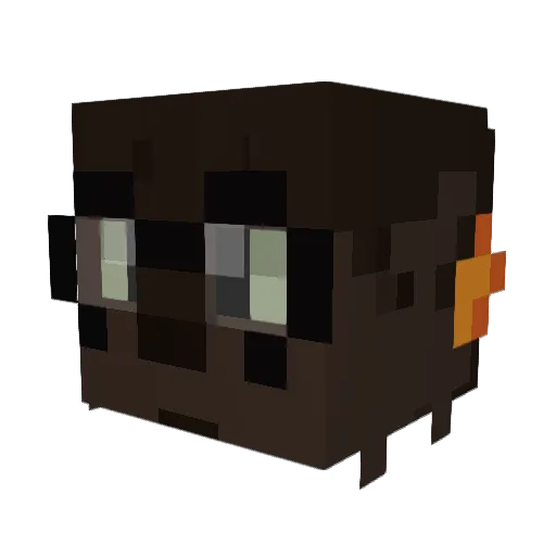 YouiWolf Minecraft avatar head, 3D render