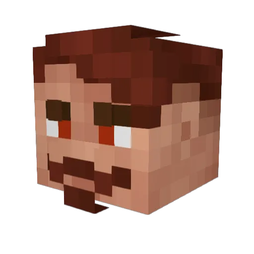 Youipun Minecraft avatar head, 3D render