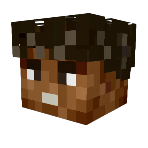 Youjiga Minecraft avatar head, 3D render