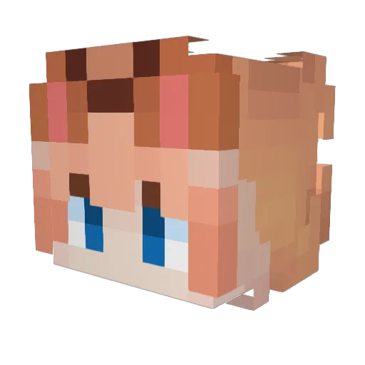 YoungAizakku Minecraft avatar head, 3D render