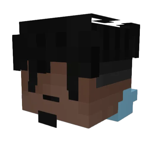 YoungBolek Minecraft avatar head, 3D render