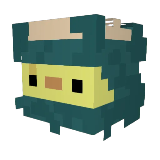 YoungFifi Minecraft avatar head, 3D render