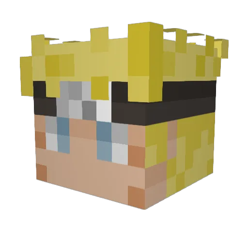 YoungH3ntaigod Minecraft avatar head, 3D render