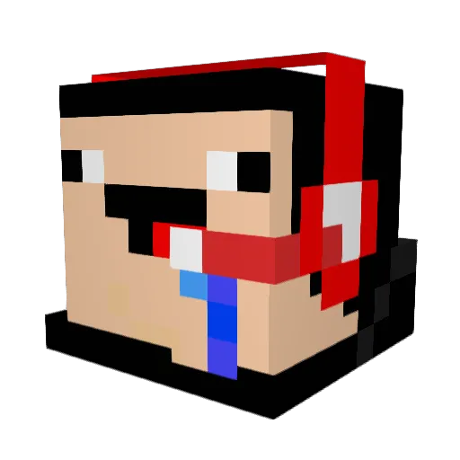 YoungKru Minecraft avatar head, 3D render