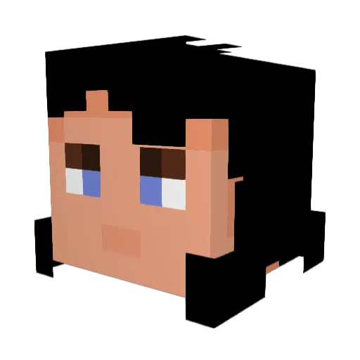YoungMiniSmalGod Minecraft avatar head, 3D render
