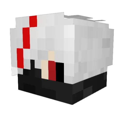 YoungUchiha Minecraft avatar head, 3D render