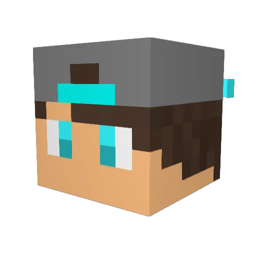 YoungWiu Minecraft avatar head, 3D render