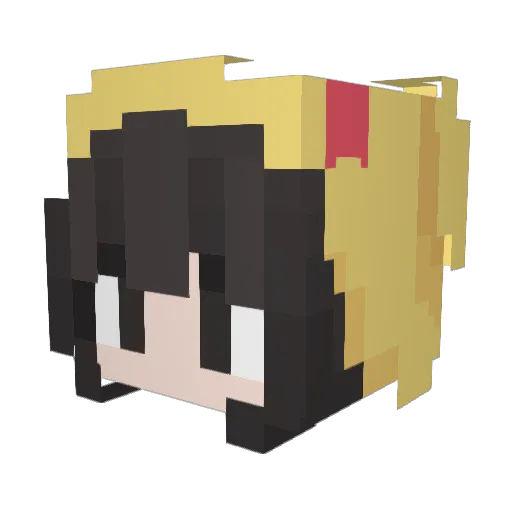 Young_Higher Minecraft avatar head, 3D render