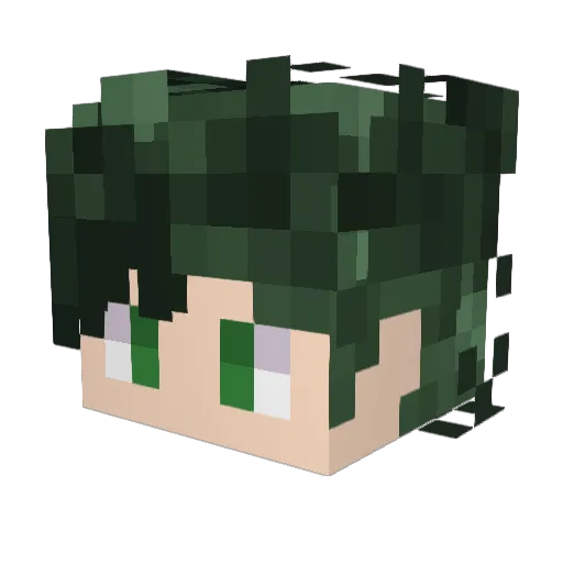 Young__Midoriya Minecraft avatar head, 3D render