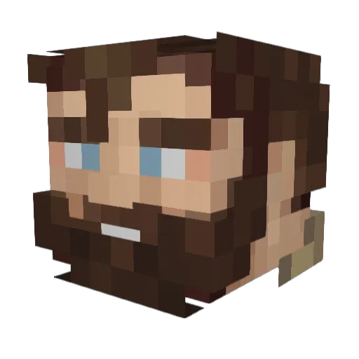 Youngmelle Minecraft avatar head, 3D render