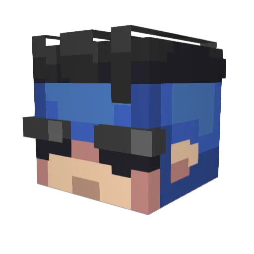 YouniKouider Minecraft avatar head, 3D render