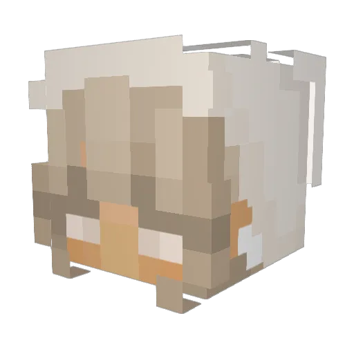 YourBlondiee Minecraft avatar head, 3D render