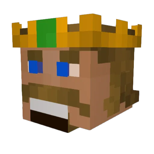 YourCrownKing Minecraft avatar head, 3D render