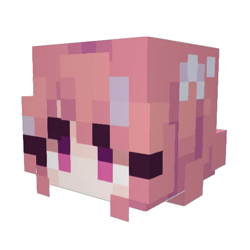 YourEGirl Minecraft avatar head, 3D render