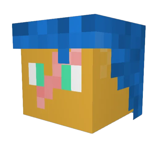 YourFello Minecraft avatar head, 3D render
