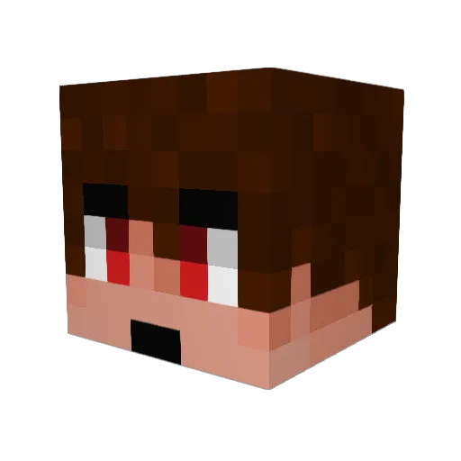 YourModer Minecraft avatar head, 3D render