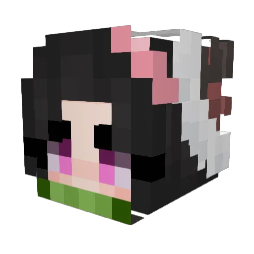 YourNezukoChan Minecraft avatar head, 3D render