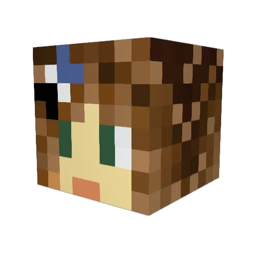 YourStef Minecraft avatar head, 3D render