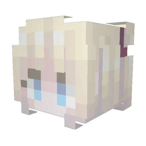 YourWaifuuu Minecraft avatar head, 3D render