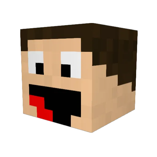 YouriDB Minecraft avatar head, 3D render
