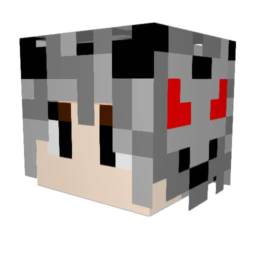 Yourkizu Minecraft avatar head, 3D render